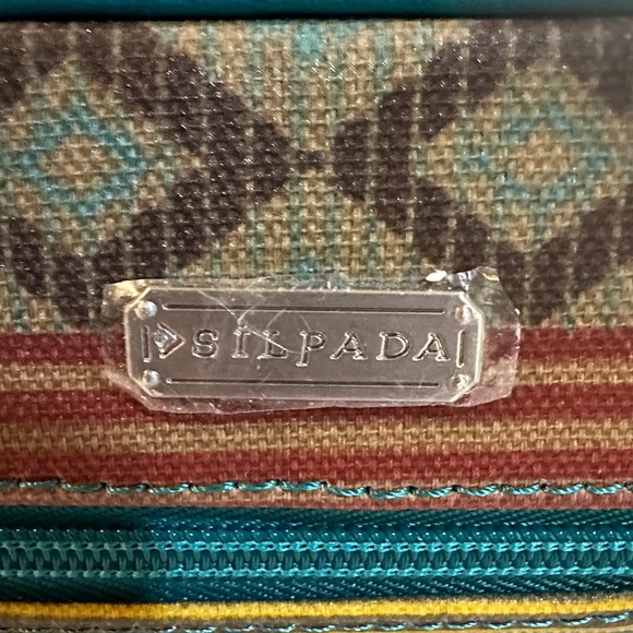 Silpada Teal and Red Patterned Jewelry Bag. NWOT - Picture 4 of 8